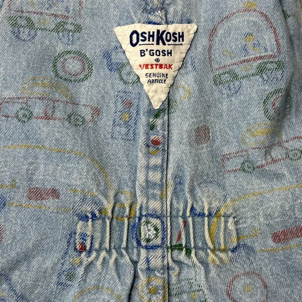 Vintage OshKosh B’Gosh Vestbak Bib Overalls 2T Vehicles